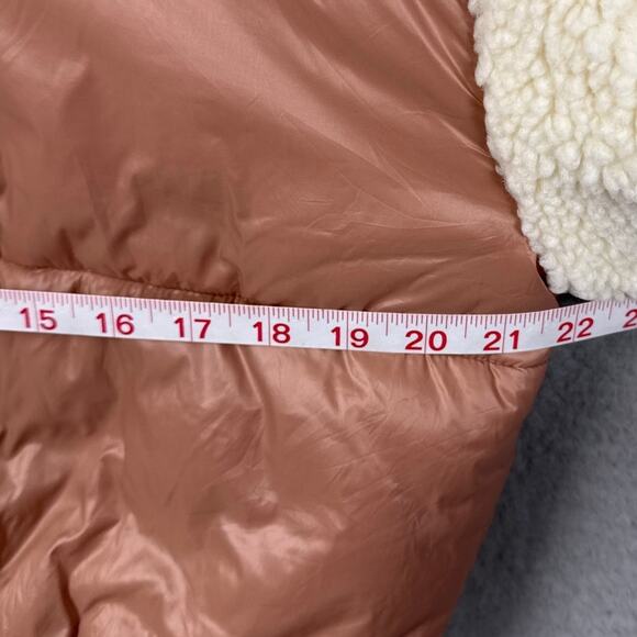 For Love & Lemons Niko Puffer Jacket Cropped Faux Shearling Trim Size M NWOT - Picture 6 of 11